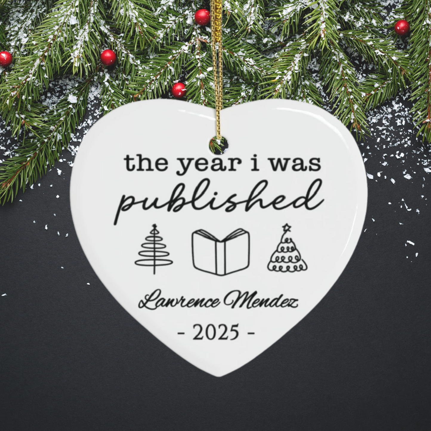 Personalized Author Ornament, The Year I Was Published, Custom Published Author Gift, New Writer Christmas Ornament Keepsake, Bestselling