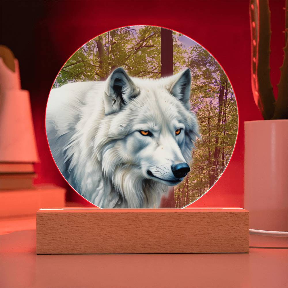 White Wolf LED Light Plaque