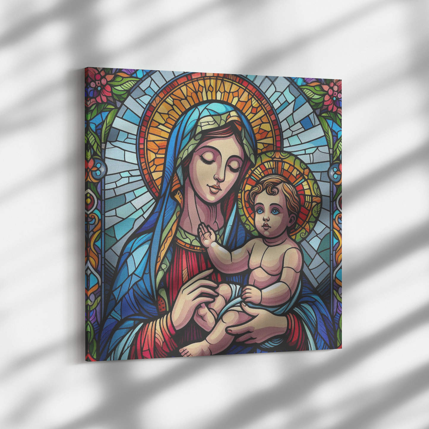 Virgin Mary and Baby Jesus Canvas Wall Art