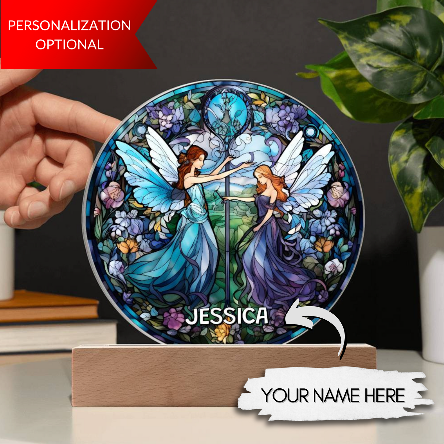 Personalized Fairy Stained Glass Night Light