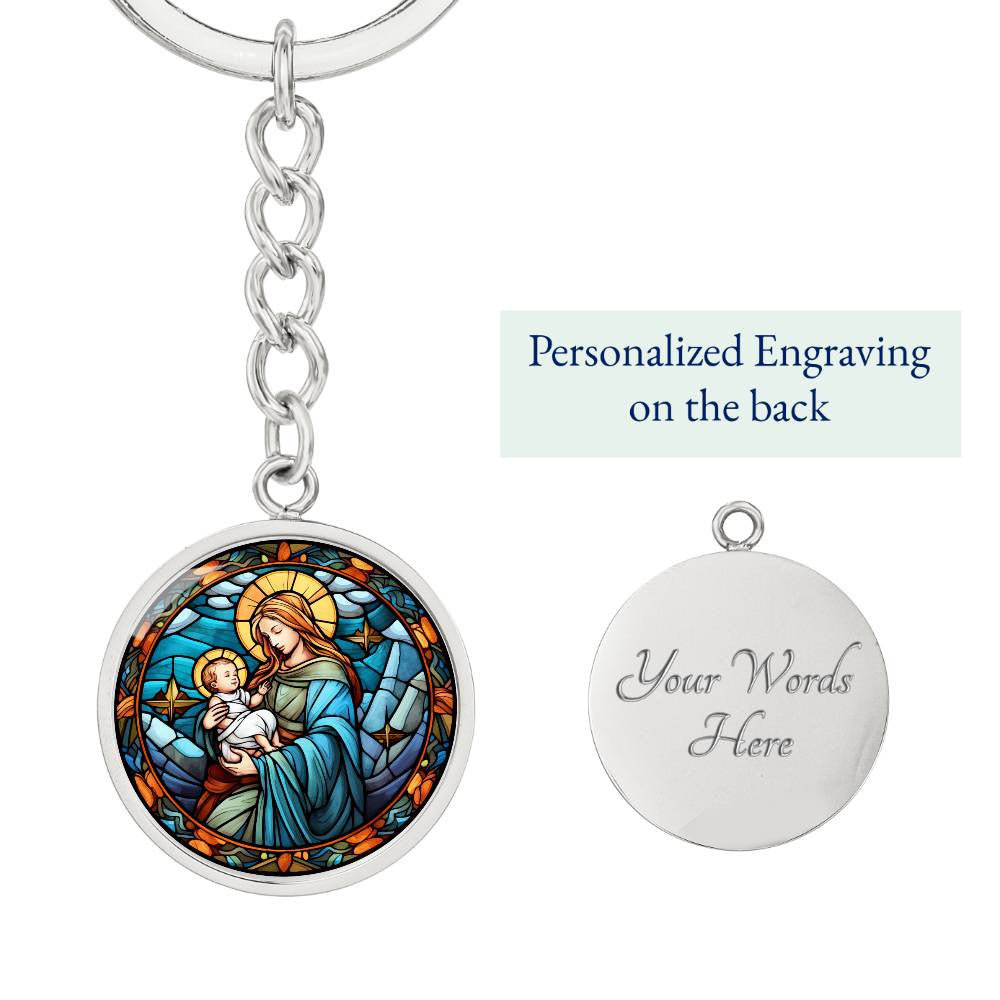 Virgin Mary and Baby Jesus Keychain and Ornament