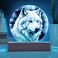 White Wolf Plaque Gift