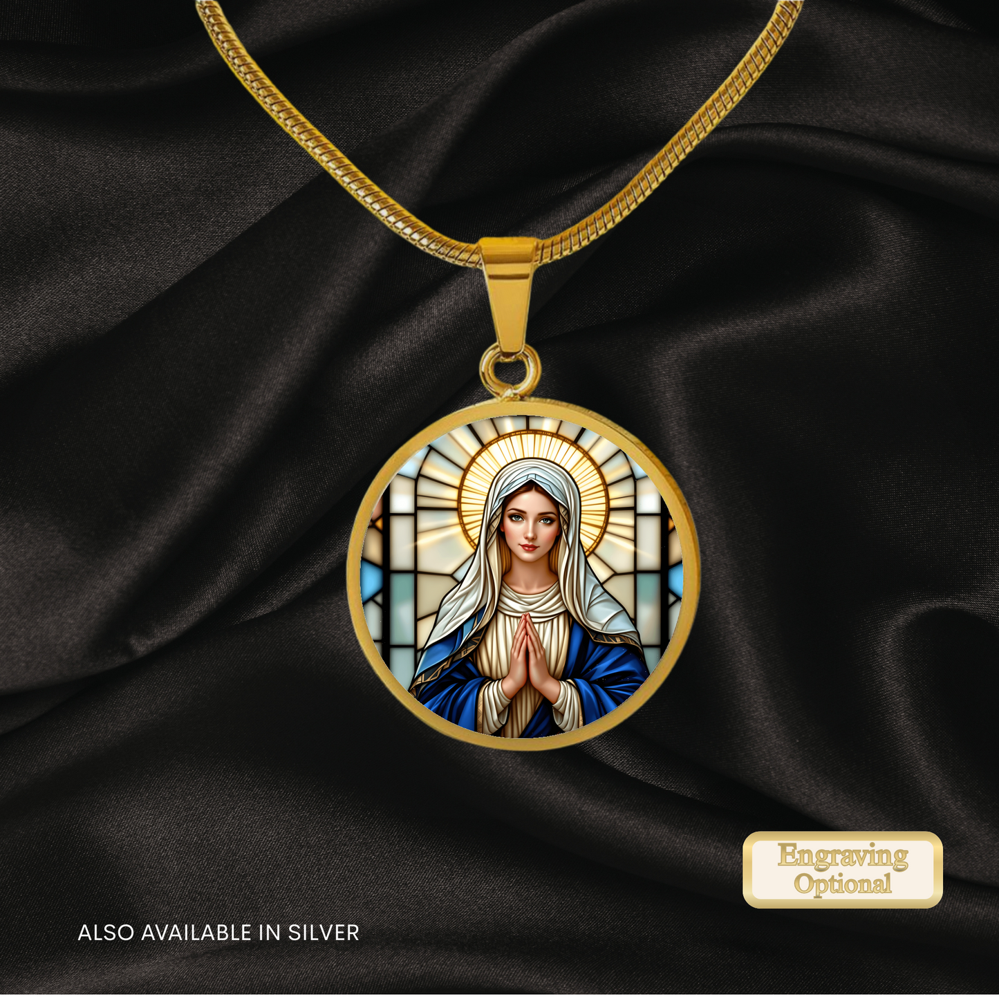 Virgin Mary Necklace or Keychain, Catholic Necklace for Women, Marian Jewelry Gift, Christian Gift for Her, Religious Pendant