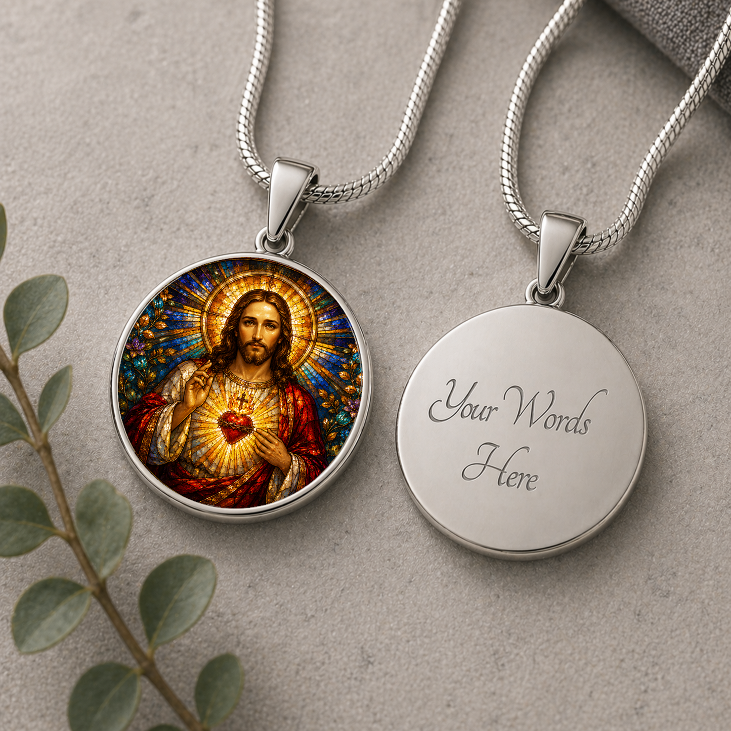 Sacred Heart of Jesus Necklace or Keychain, Catholic Necklace, Christian Jewelry, Religious Keepsake Gift