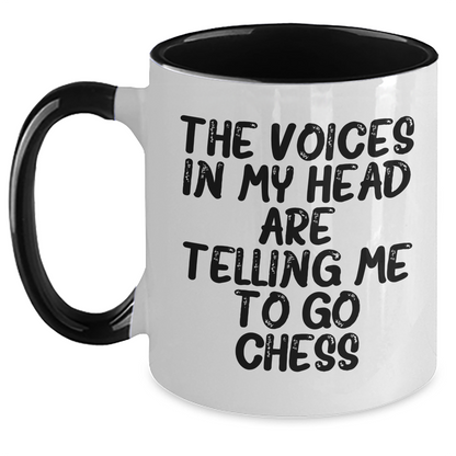 Funny Chess Quote Two Tone Coffee Mug, Gifts for Chess Enthusiasts from Friends, Unique Graduation Gifts for Men, Women, Family - Main
