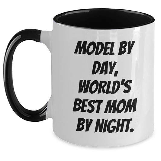 Model By Day Funny Two Tone Coffee Mug Gifts from Dad to Men, Unique Father's Day Unique Gifts - Main