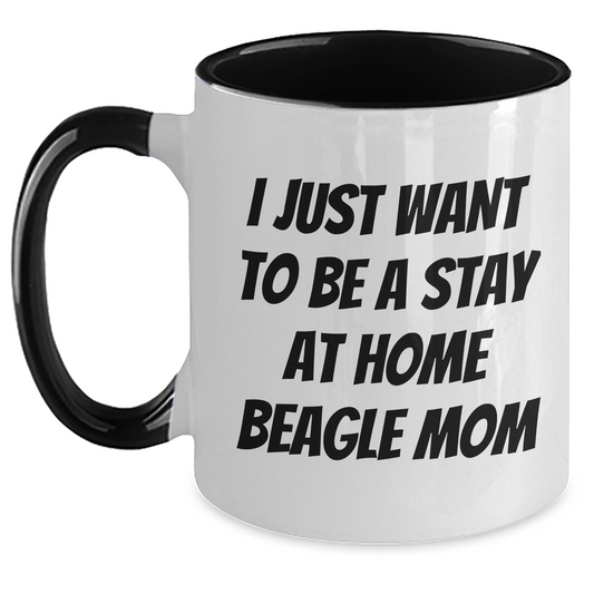 Funny Beagle Dog Mom's Gift for Dad's Stay at Home Morning - Two Tone Mugs - Main