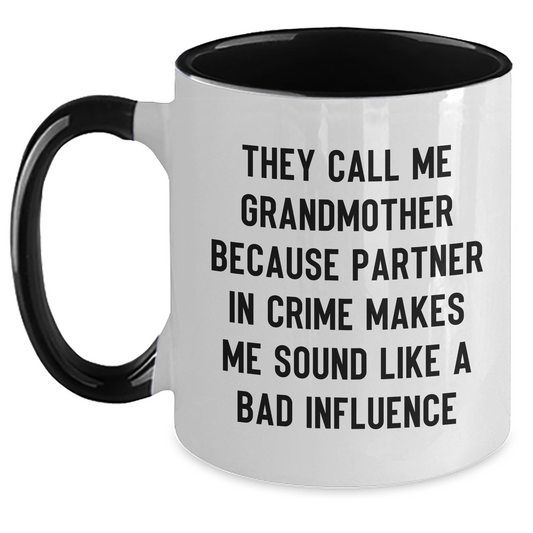 Gifts from Family, Fun and Inspirational Grandmother Quote Two Tone Coffee Mug for Her, Graduation Unique Gifts for Grandmother - Main
