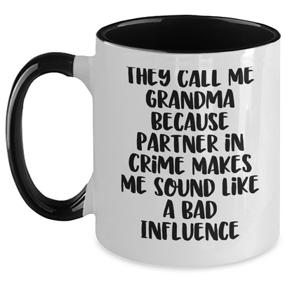 Funny Grandma Gifts from Men to Grandma - Two Tone Coffee Mug with Inspirational Quote, Best Gift for Grandma's Graduation - Main