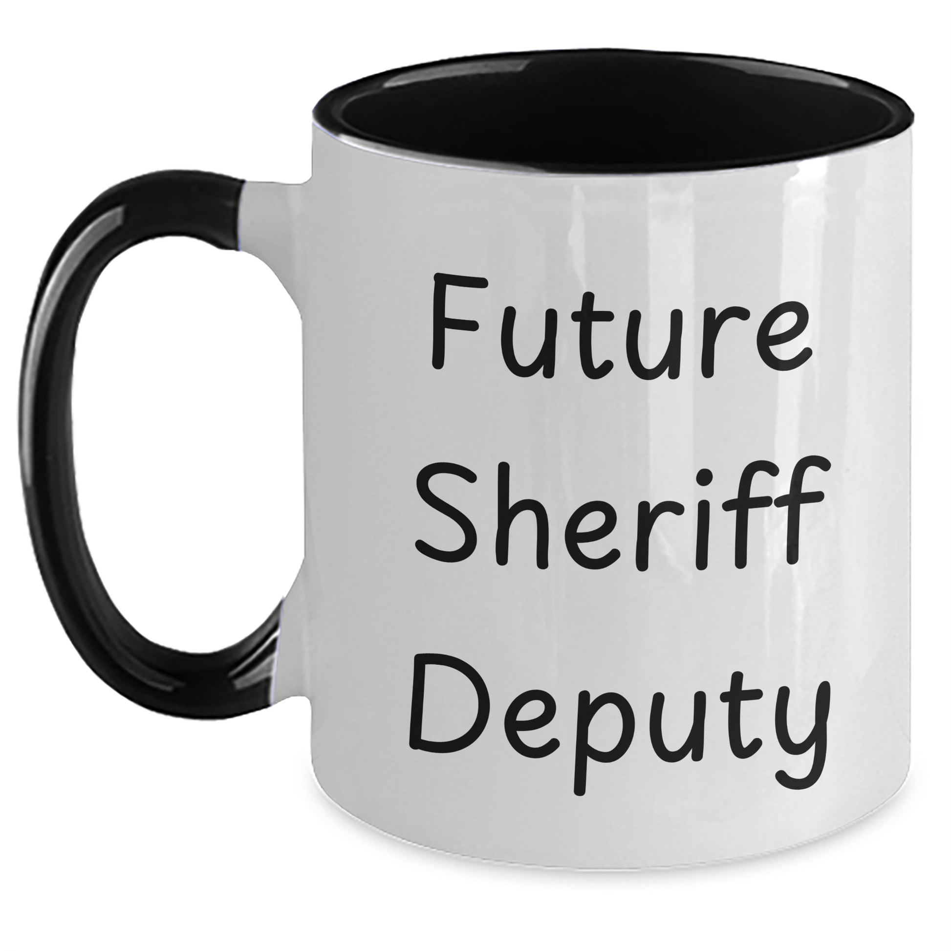 Funny Sheriff Deputy Quote Gifts from Friends to Sheriff Deputy, Future Sheriff Deputy Two Tone Coffee Mug, Graduation Unique Gifts - Main