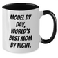 Model By Day Funny Two Tone Coffee Mug Gifts from Dad to Men, Unique Father's Day Unique Gifts - Additional