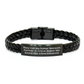 Funny Father Gifts, They Call Me Father Because Partner In Crime Makes Me Sound Like A Bad Influence, Interlaced Leather Bracelet for Dad, Men, Family on Father's Day - Image 1