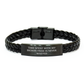 Bichon Frise Dog Lovers Gifts from Men to Friends - Time Spent with My Bichon Frise is Never Wasted Interlaced Leather Bracelet, Father's Day Unique - Image 1
