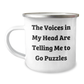 Funny Puzzles Gifts for Graduation - 'The Voices In My Head Are Telling Me To Go Puzzles' Camping Mug Gifts from Friends to Family - Image 1