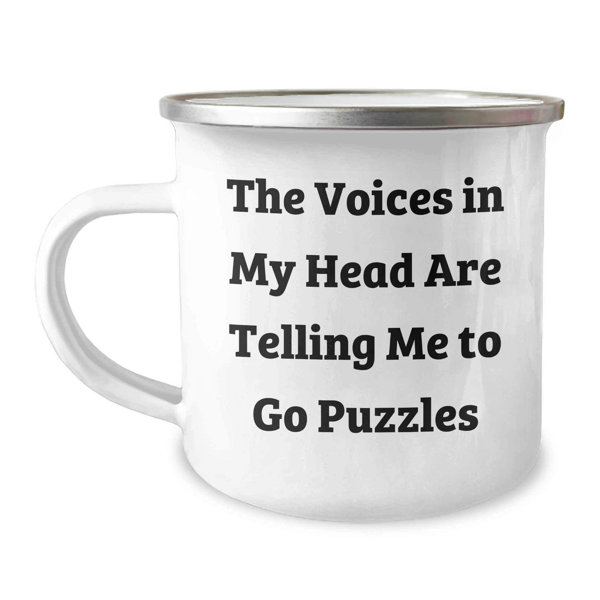 Funny Puzzles Gifts for Graduation - 'The Voices In My Head Are Telling Me To Go Puzzles' Camping Mug Gifts from Friends to Family - Image 1