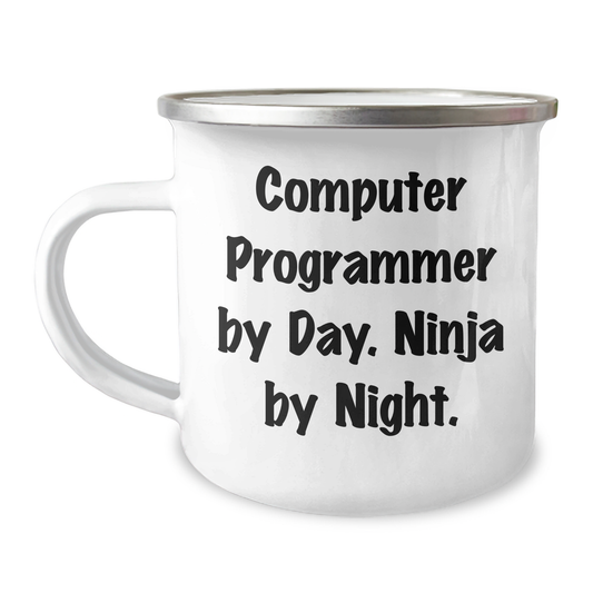 Funny Computer Programmer Gifts from Friends for Graduation - Computer Programmer By Day Ninja By Night. Camping Mug - Image 1