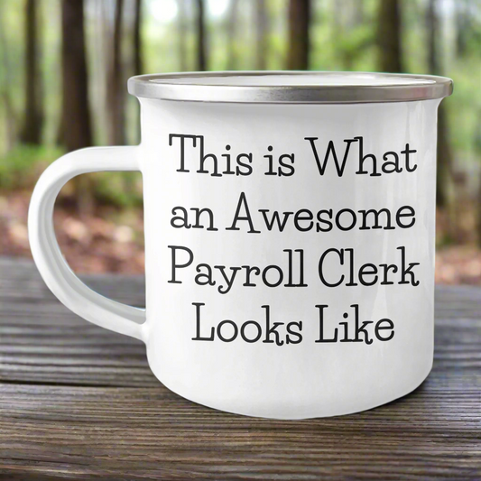 Payroll Clerk Gifts, Funny Quote Coffee Mug for Graduation, 'This Is What An Awesome Payroll Clerk Looks Like' from Friends, Coworkers, Family - Image 1