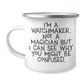 Watchmaker's Delight, Funny Camping Mug Gifts from Men to Watchmaker Friends on Graduation, 'I'm A Watchmaker. Not A Magician But I Can See Why You Might Be Confused.' - Image 1