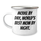 Model Gifts by Day, Camping Mug with Funny Quote for Dad by Night, Unique Father's Day Unique Gifts from Family - Image 1
