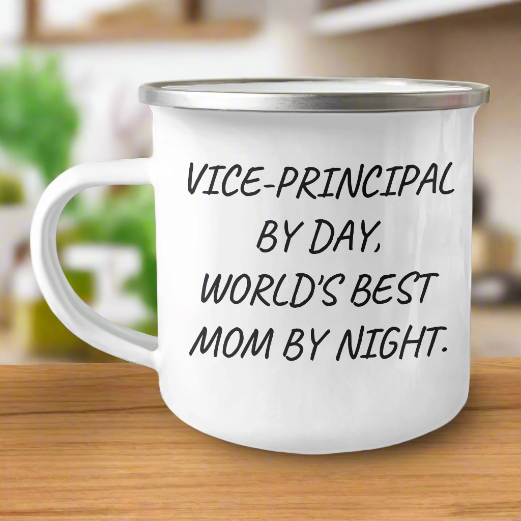 Vice-Principal By Day, World's Best Dad By Night - Funny Camping Mug for Father's Day Unique Gifts from Family - Image 1