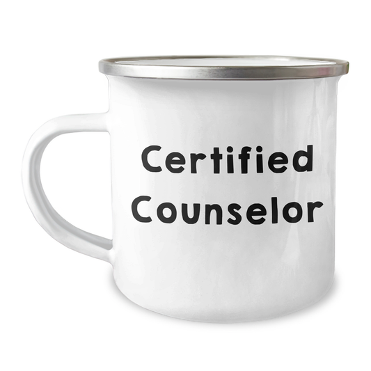 Funny Counselor Gifts, Gifts from Family, Gifts for Counselor - Camping Mug for Father's Day, Certified Counselor Quote, Camping Fun - Image 1