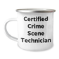 Funny Crime Scene Technician Gifts - 'Certified' Camping Mug for Dad on Father's Day from Family - Image 1