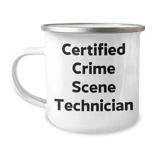 Funny Crime Scene Technician Gifts - 'Certified' Camping Mug for Dad on Father's Day from Family - Image 1