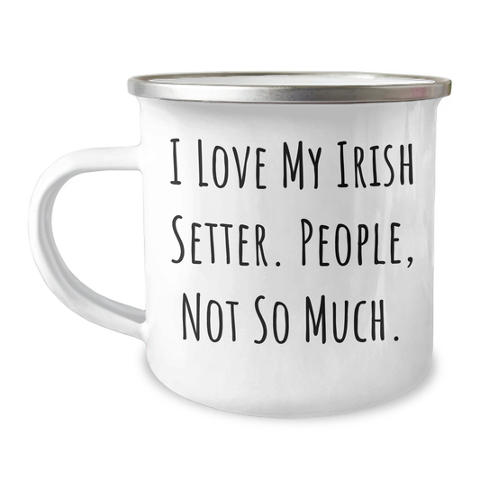 Irish Setter Dog Lover's Funny Camping Mug Gifts from Family for Father's Day - Image 1