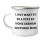 Funny German Shepherd Dog Mom Gifts for Dad's Camping Adventures, 'I Just Want To Be A Stay At Home German Shepherd Mom', 12 oz Camping Mug, Gifts from Men to Family - Image 1