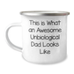 Funny Unbiological Dad Gifts for Men, This Is What An Awesome Unbiological Dad Looks Like Camping Mug, 12 oz Stainless Steel with Enamel Finish, Perfect for Unbiological Dad's Graduation - Image 1