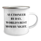 Auctioneer Humor Gifts from Mom to Dad on Father's Day, Camping Mug by Day, World's Best Dad by Night - Image 2