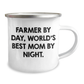 Farmer Gifts from Men - Funny Camping Mug for Dad - 'Farmer By Day, World's Best Mom By Night.' - Unique Father's Day Unique Gifts - Image 2