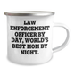 Funny Law Enforcement Officer Gifts, Camping Mug, 'Law Enforcement Officer By Day, World's Best Mom By Night' Quote, Gifts from Family to Law Enforcement Officer, Father's Day Unique Gifts - Image 2