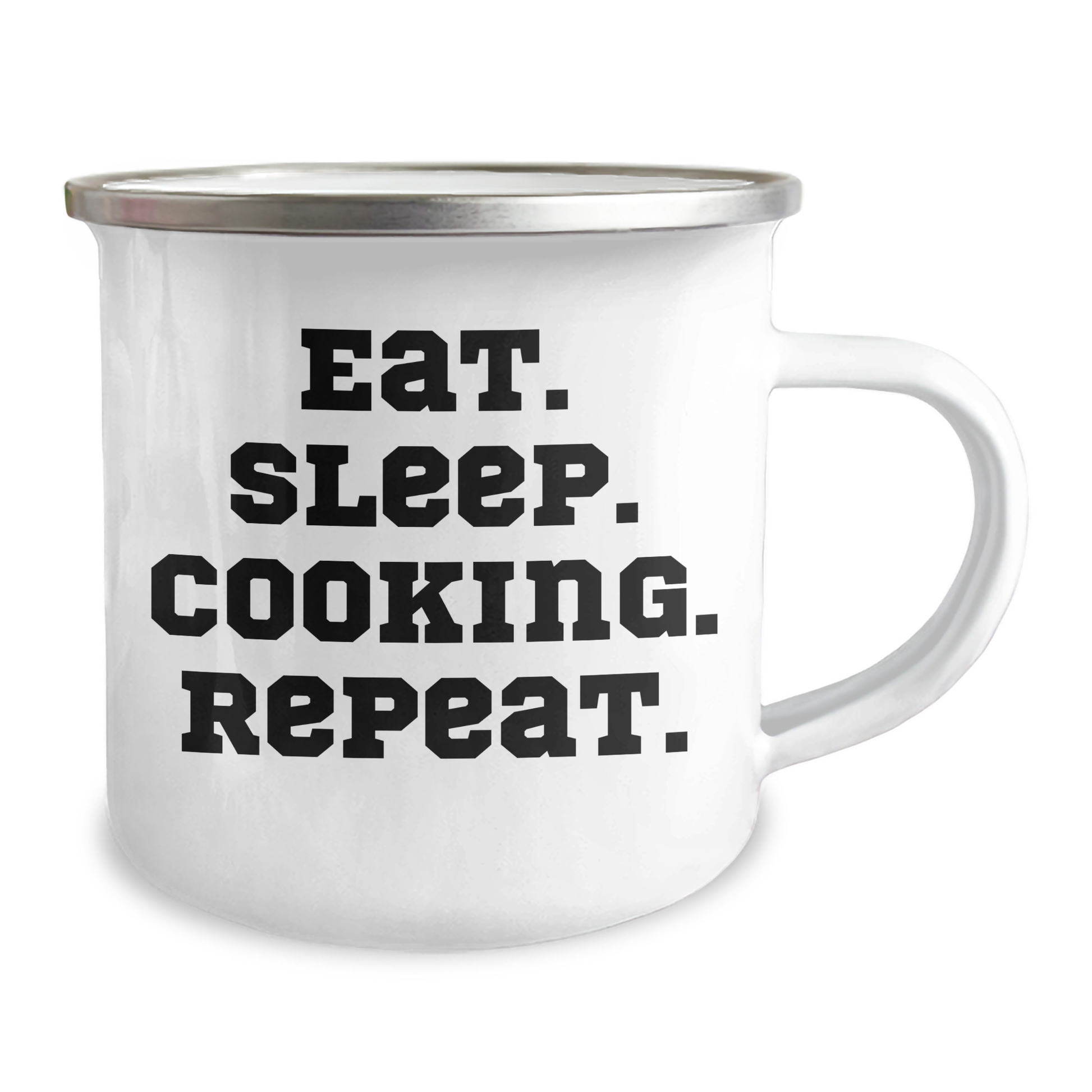 'Eat. Sleep. Cooking. Repeat.' Funny Camping Mug for Cooking Enthusiasts - Gifts from Friends for Father's Day Unique Gifts for Men - Image 2
