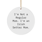 Irish Setter Mom's Funny Christmas Unique Gifts for Friends - 'I'm Not A Regular Mom. I'm An Irish Setter Mom.' Circle Ornament Gifts from Family - Image 1