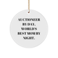 Auctioneer Gifts from Mom - Circle Ornament, Funny Quote for Auctioneer By Day, World's Best Mom By Night, Christmas Unique Gifts for Auctioneer - Image 1