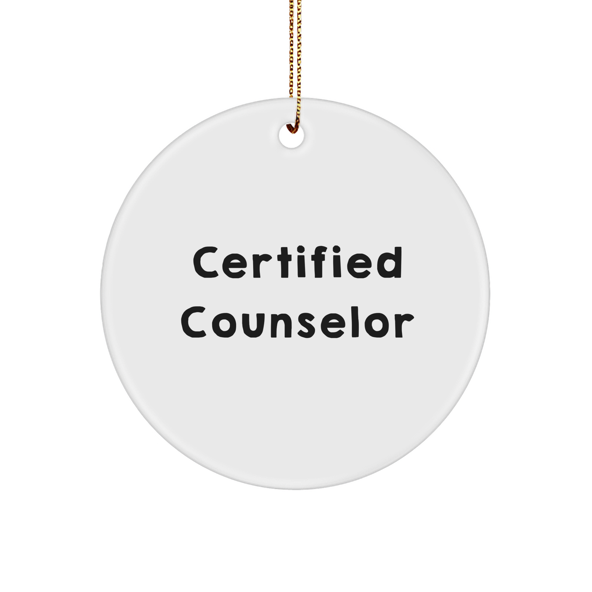 Counselor Gifts from Friends for Christmas - Funny Quote Circle Ornament, 'You Are a Rock to Many', Durable MDF, High-Gloss Finish, Gold Cord, Perfect for Stress-Free Decorating - Image 1