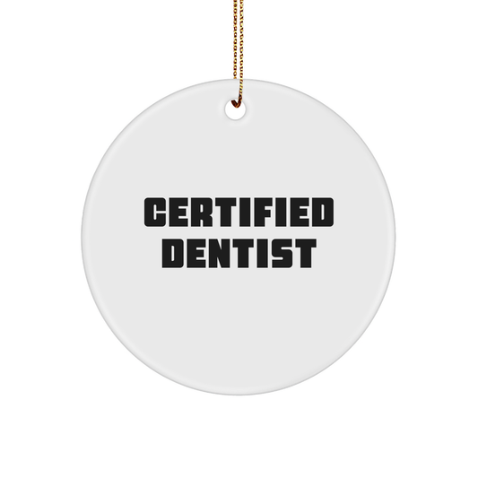 Dentist Gifts from Friends - Funny Christmas Circle Ornament for Dentist, 'Life is Full of Cavities, but Smiling Makes Them Worth It' - Image 1