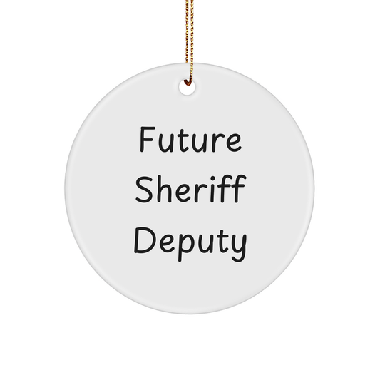 Funny Sheriff Deputy Christmas Unique Gifts for Future Sheriff Deputy Circle Ornament from Family - Image 1