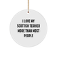 Scottish Terrier Dog Lovers Gifts from Friends, Scottish Terrier Dog Circle Ornament, 'I Love My Scottish Terrier More Than Most People' Christmas Unique Gifts for Family - Image 1