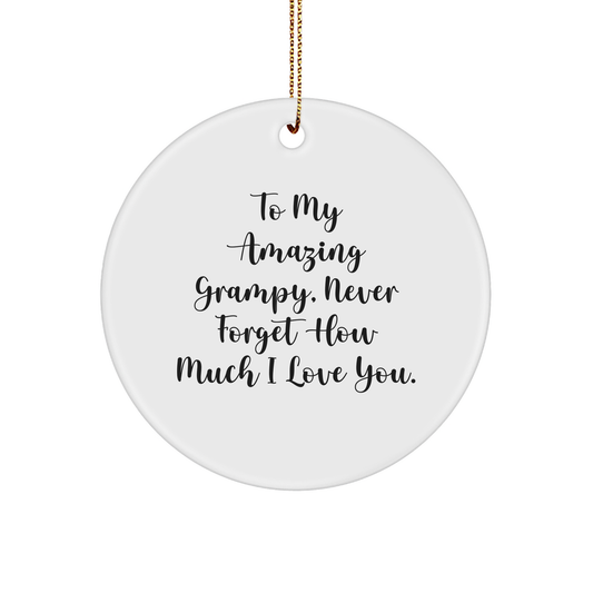 Grampy Gifts from Men to My Amazing Grampy, Funny Circle Ornament for Christmas, Gifts for Grampy, Unique - Image 1
