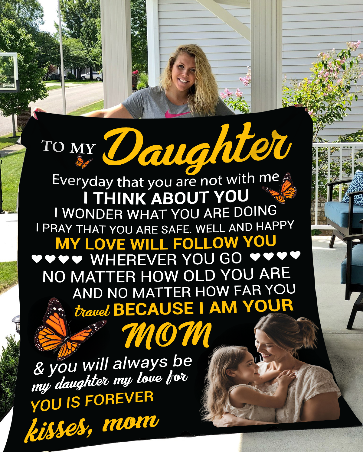To My Daughter Custom Fleece Blanket