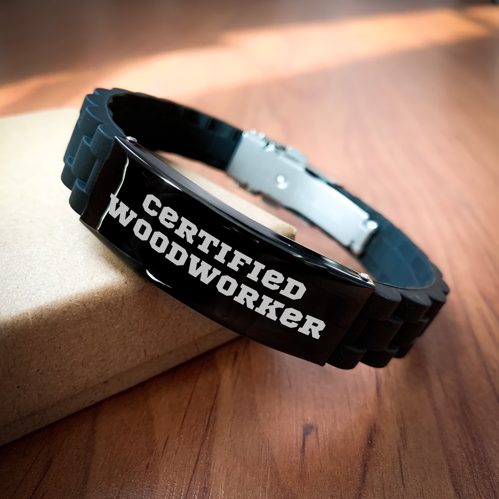Funny Gifts from Woodworkers - Woodworker Certified Glide lock Clasp Bracelet for Men - Mother's Day Unique Gifts for Him - 'A Woodworker's Life is a Beautiful Mess' - Image 2