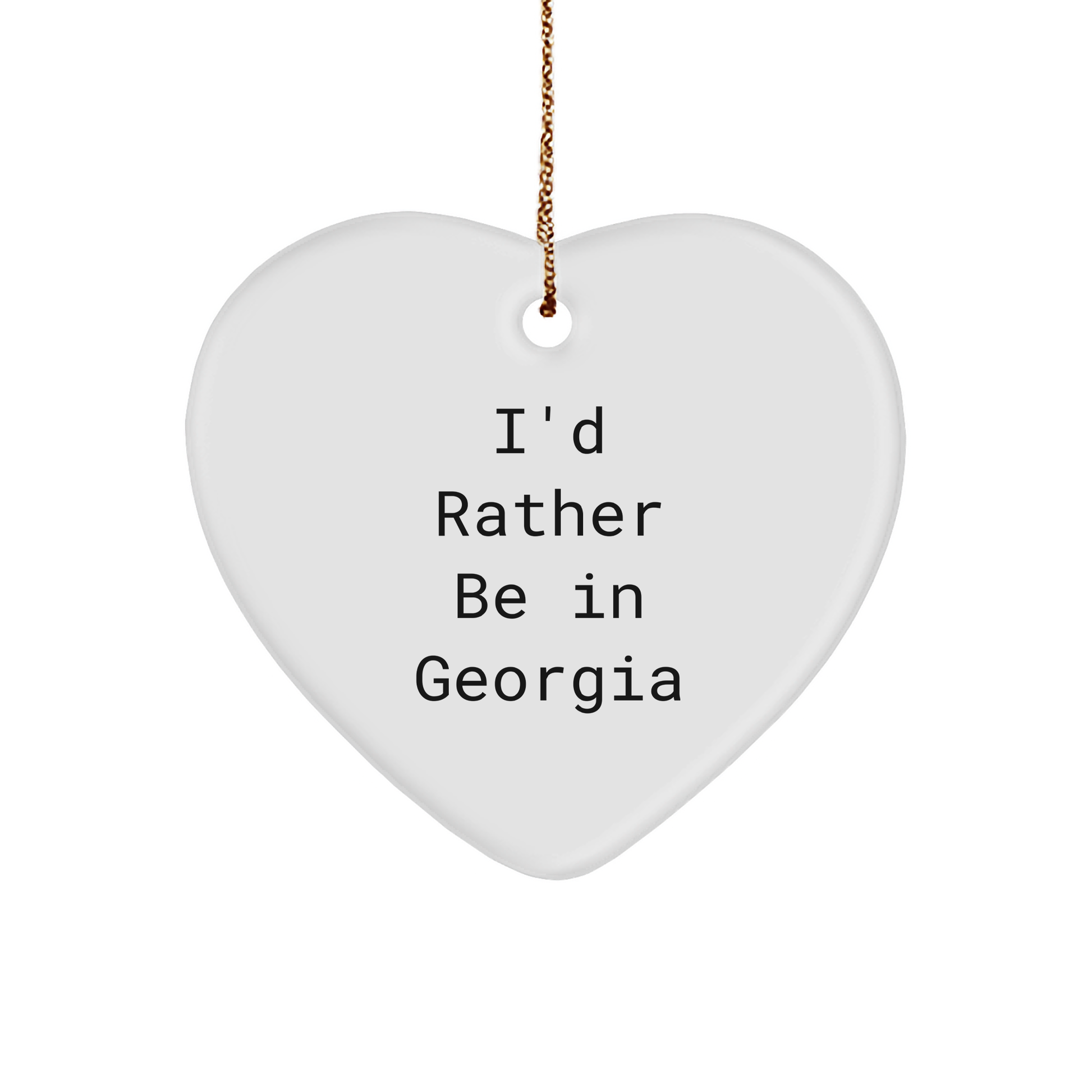 Funny Georgia Heart Ornaments Gifts for Men Women Friends Family 'I'd Rather Be In Georgia' Christmas Unique Gifts from Loved Ones - Image 1