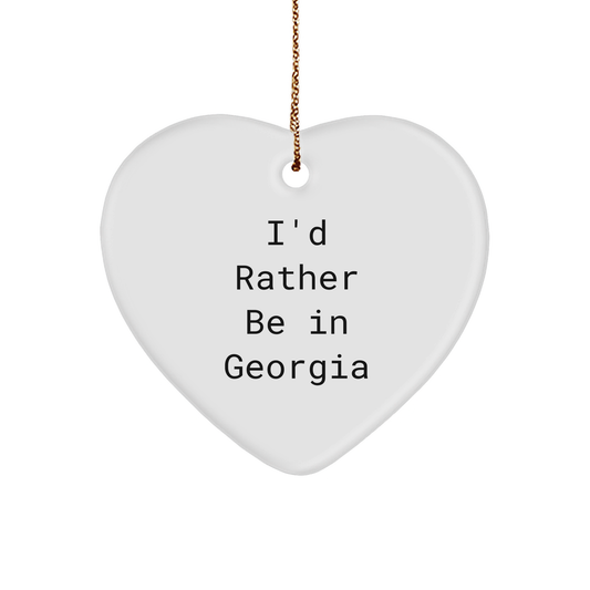 Funny Georgia Heart Ornaments Gifts for Men Women Friends Family 'I'd Rather Be In Georgia' Christmas Unique Gifts from Loved Ones - Image 1