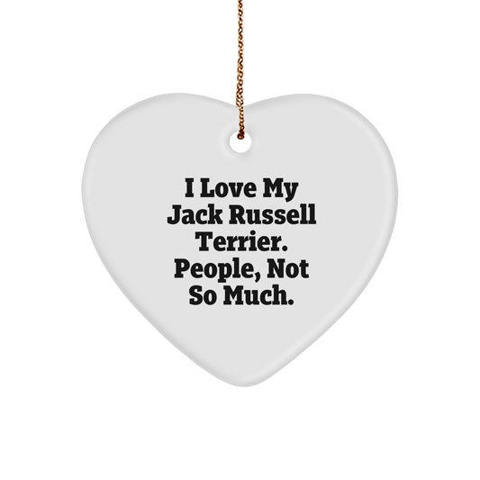Funny Jack Russell Terrier Dog Lover Gifts from Friends, Heart Ornament for Christmas - Image 1