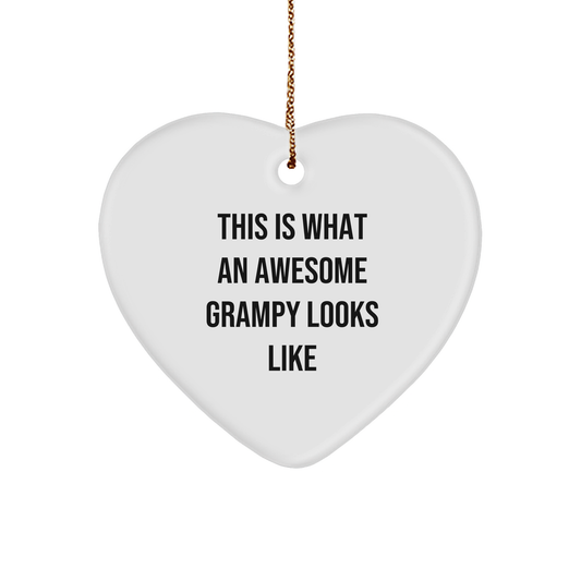 Funny Grampy Gifts from Men to Awesome Grampys for Christmas Unique Heart Ornaments - Image 1