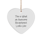 Funny Receptionist Gifts from Friends, Heart Ornament for Christmas, This Is What an Awesome Receptionist Looks Like, Gifts for Receptionist - Image 1