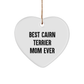 Cairn Terrier Dog Mom Gifts from Friends and Family for Christmas Unique Heart Ornaments with 'Best Cairn Terrier Mom Ever' Quote - Image 1