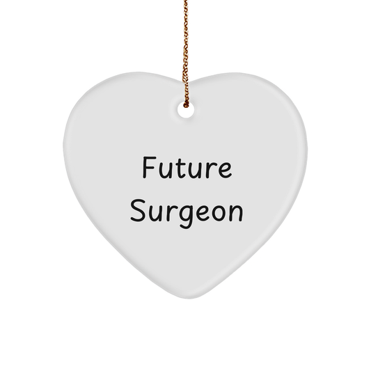 Funny Surgeon Gifts, 'Future Surgeon' Heart Ornament for Christmas Unique Gifts from Family to Friends - Image 1